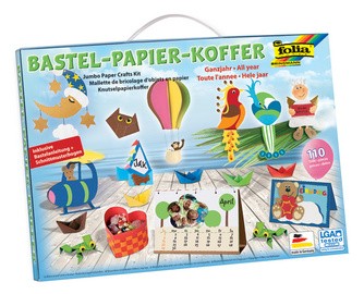 folia Bastelpapier-Koffer "Ganzjahr", 110-teilig