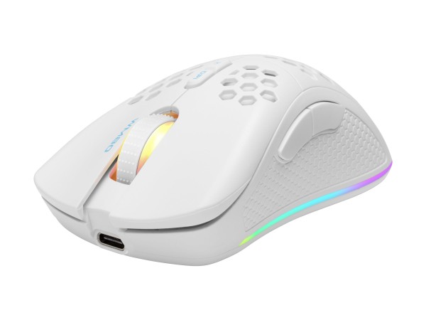 DELTACO DELTACO GAMING GAM-120-W Kabellose Gaming-Maus Funk Optisch Weiß 7 Tasten 6400 dpi
