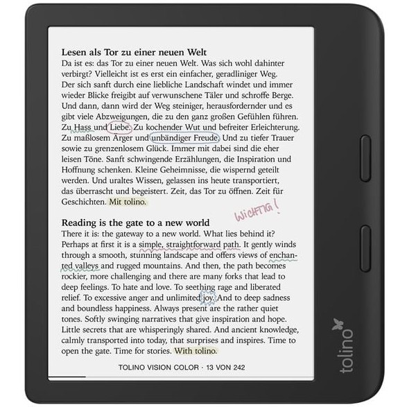 TOLINO TOLINO vision color eBook-Reader; 7"-E-Ink-Farb-Display