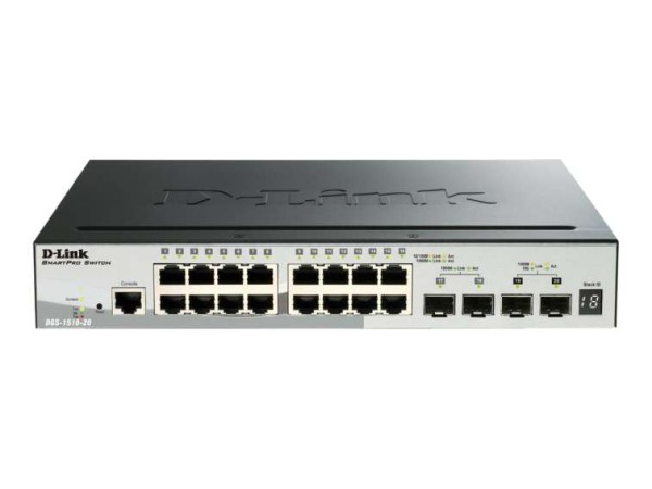 D-LINK 20-Port Smart Managed Gigabit Stack Switch 2x 10G, dlink|green 3.0 DGS-1510-20/E