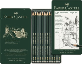 FABER-CASTELL Bleistift CASTELL 9000 Design, 12er Metalletui
