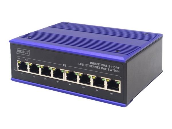 ASSMANN ASSMANN DIGITUS Industrieller 8-Port Fast Ethernet PoE Switch