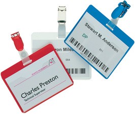 DURABLE Namensschild, oben offen, mit Clip, transparent