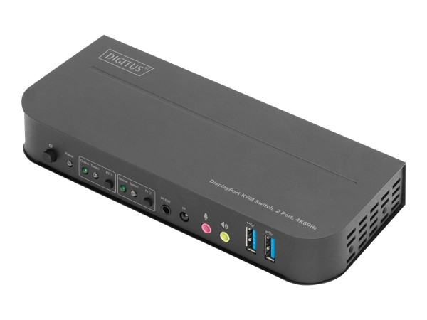 DIGITUS KVM Switch, 2-Port, 4K60Hz, 2xDP in, 1xDP/HDMI out DS-12850