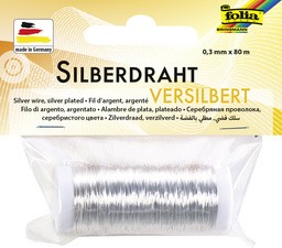 folia Silberdraht, 0,3 mm x 80 m, versilbert, aus Kupfer