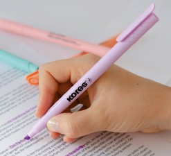 Kores Textmarker-Pen "High Liner Pastell", 6er Etui