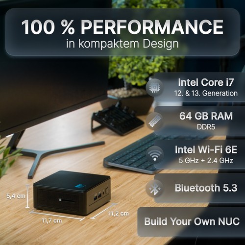 FUTURENUC Pro NUC 12i7UP-NO-0/0W6E Intel Core i7 i7-1255U Mini PC Schwarz ( 105736