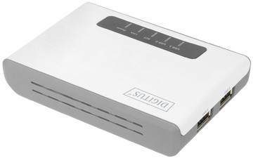 DIGITUS 2-Port USB 2.0 Wireless Multifunction Network Server