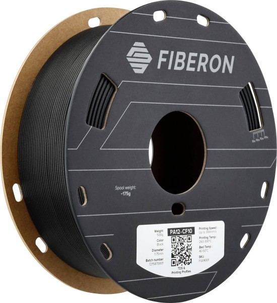 POLYMAKER POLYMAKER FG04001 Fiberon? PA12-CF10 Filament PA12-CF Kohlefaserverstärkt 1.75 mm 500 g Schwarz