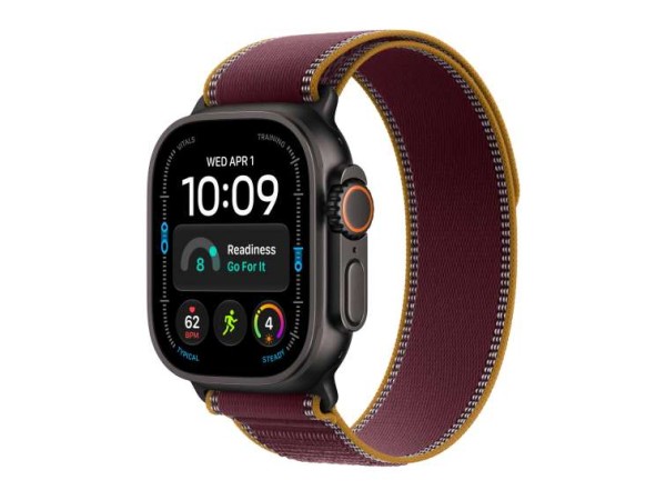 APPLE Watch Ultra 4 Titanium Cellular 49mm Schwarz (Trail Loop burgunder) M MJC44QF/A