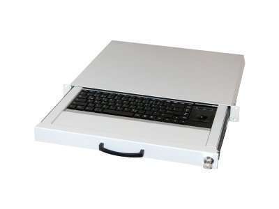 Aixcase Tastaturschublade 48.3cm 1HE US PS2&USB Trackball grau AIX-19K1UKUSTB-W