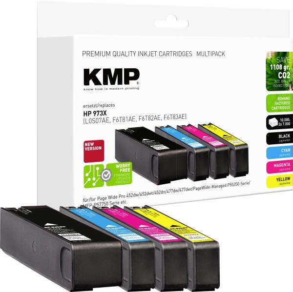 KMP KMP Tintenpatrone ersetzt HP 973X (L0S07AE, F6T81AE, F6T82AE, F6T83AE)