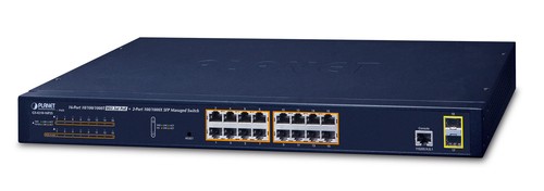 PLANET TECHNOLOGY PLANET TECHNOLOGY PLANET 16-Port 10/100/1000T 802.3at PoE + 2-Port 100/1000X