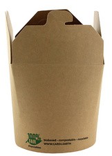 PAPSTAR Snackbox "pure", eckig, 230 ml, braun