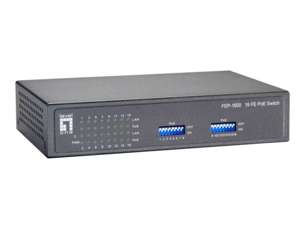LEVEL ONE LevelOne FEP-1600W90 16-Port Fast Ethernet PoE Switch 90W FEP-1600W90