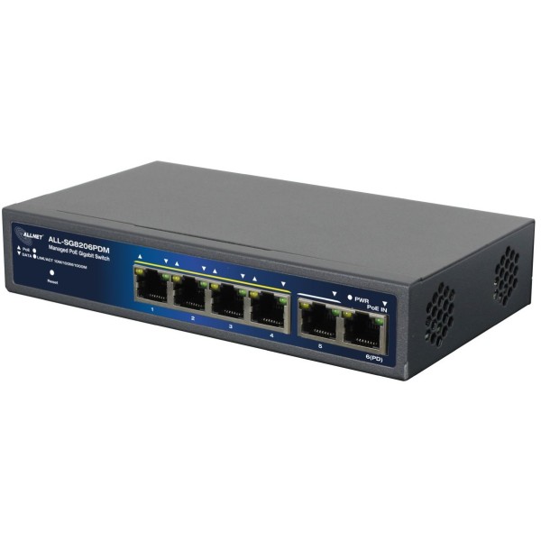 ALLNET Switch smart managed 6 Port Gigabit 95W 4x PoE 1x 90W BT In - Fernwa ALL-SG8206PDM