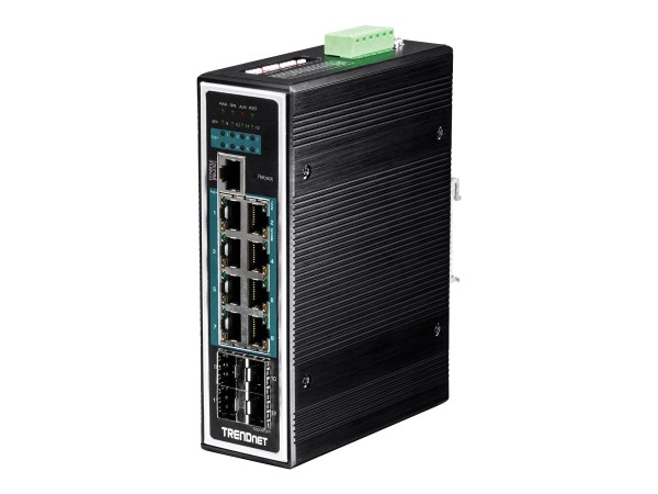 TRENDNET Switch 12-port Indust. Gbit PoE+ DIN Rail metall Lay.2+ 120W TI-PG1284I