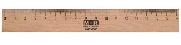 M+R Holzlineal, 400 mm, Buche, mit Metalleinlage