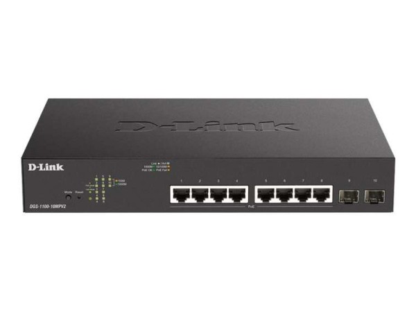 D-LINK 10-Port Layer2 PoE+ Gigabit Smart Switch8x 10/100/1000Mbit/s TP (RJ- DGS-1100-10MPV2/E