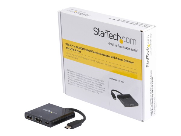 STARTECH.COM STARTECH.COM USB-C auf 4K HDMI Multifunktionsadapter mit Power Delivery und USB-A Anschluss - USB C