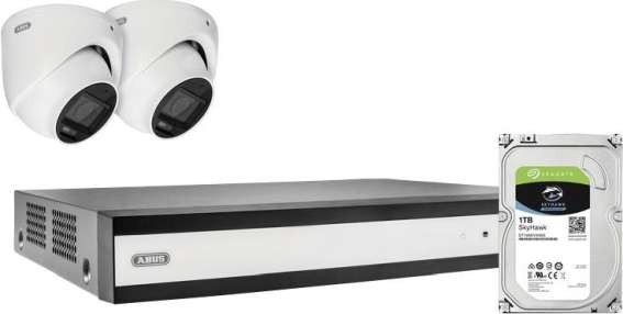 ABUS Analog-Video-Set: 2 Mini-Dome-Kameras + Rekorder TVVR33623D
