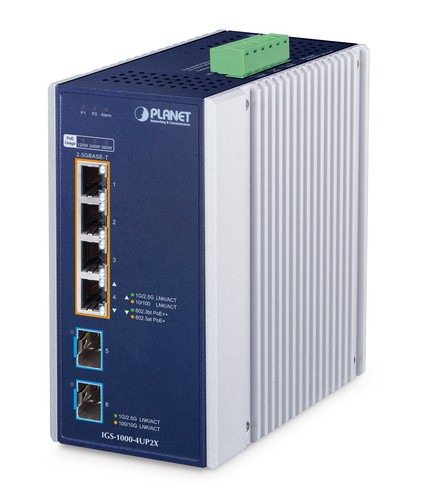 PLANET TECHNOLOGY IP30 Industrial 4-Port IGS-1000-4UP2X
