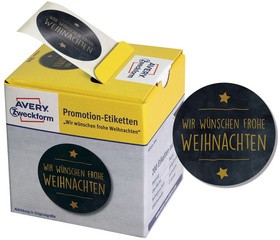 AVERY Zweckform Promotion-Etiketten "Weihnachten", schwarz