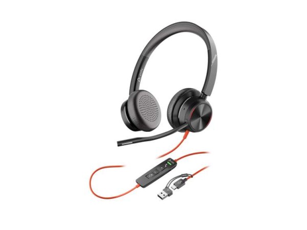 HP Poly Blackwire 8225 Stereo Microsoft Teams Certified USB-C Headset +USB- 8X225AA