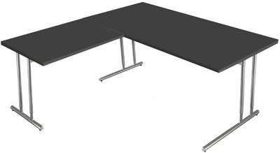 kerkmann Schreibtisch ARTLINE mit Anbau, (B)1.600 mm, weiß