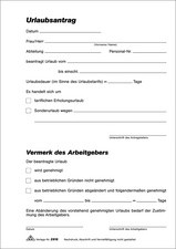 RNK Verlag Vordruck "Urlaubsantrag", Block, SD, DIN A5