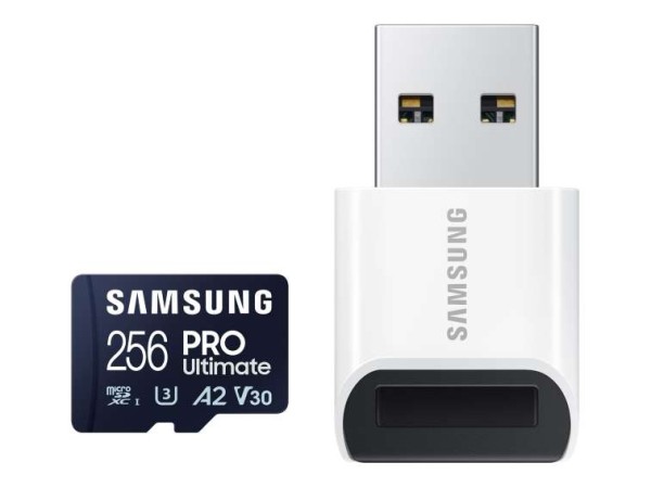 SAMSUNG PRO Ultimate 256 GB microSD-Speicherkarte mit USB-Kartenleser MB-MY256SB/WW