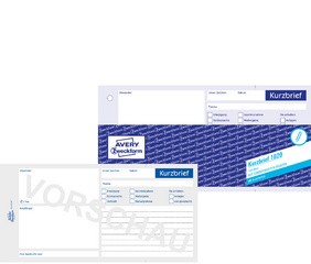 AVERY Zweckform Formularbuch "Kurzbrief", 1/3 A4, 100 Blatt