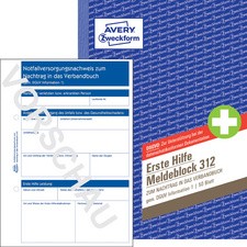 AVERY Zweckform Erste Hilfe Meldeblock 313, DIN A6 quer