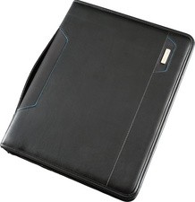 Alassio Tablet-PC Organizer A4 SALERNO, Lederimitat, schwarz