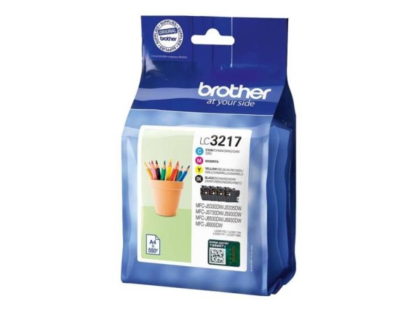 BROTHER LC3217 Value Pack - 4er-Pack - Schwarz, Gelb, Cyan, Magenta - Origi LC3217VAL