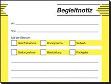 sigel Haftformular "Begleitnotiz", 100 x 75 mm, 50 Blatt