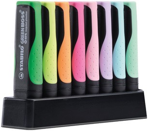 STABILO Textmarker GREEN BOSS Pastel, 8er Tischset
