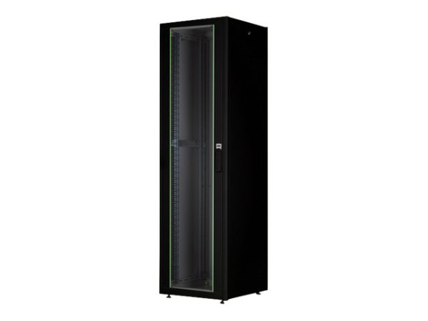 DIGITUS DIGITUS 22HE Netzwerkschrank Dynamic Basic Serie 1125x600x800mm Farbe Schwarz RAL 9005 mit Glastür