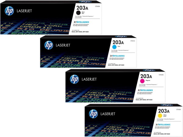 HP HP Original 203A Toner 5er Set - cyan, magenta, gelb, 2 x schwarz (CF540A+CF541A+CF543A+CF542A) (OP2