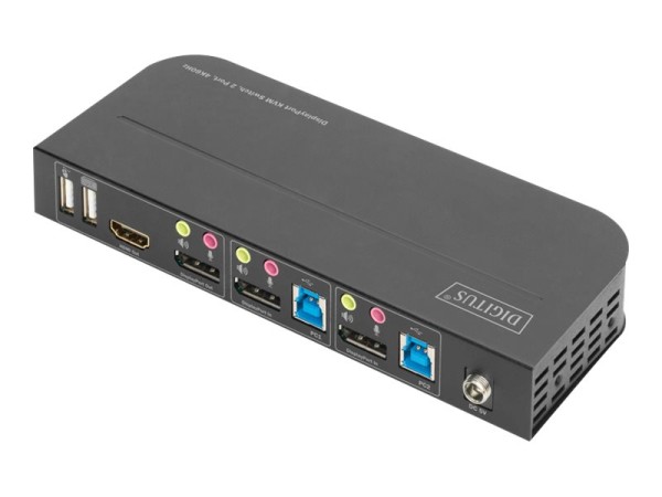 ASSMANN ASSMANN DIGITUS KVM-Switch, 2-Port, 4K60Hz, 2x DP in,  1 x DP/HDMI out