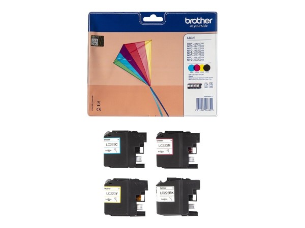 BROTHER BROTHER LC223 4er Pack Schwarz, Gelb, Cyan, Magenta Tintenpatrone