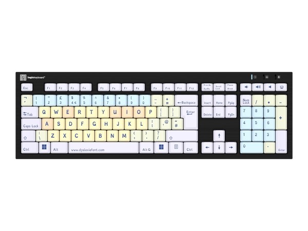 LOGIC-KEYBOARD Logickeyboard Dyslexie Keyboard Nero UK PC LKB-DYSLEX-BJPU-UK