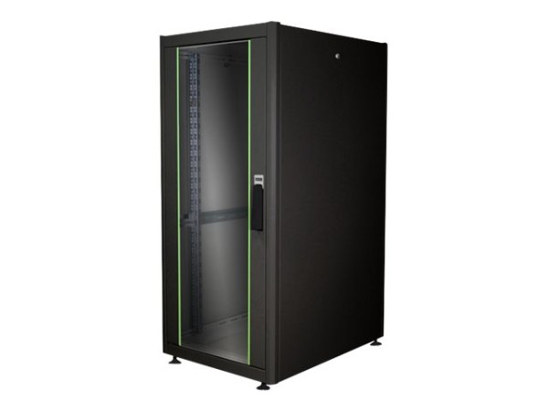 DIGITUS DIGITUS 26HE Netzwerkschrank Dynamic Basic 1330x600x800mm Farbe Schwarz RAL 9005 mit Glastür