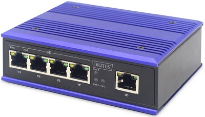 DIGITUS Industrial Gigabit PoE Switch, Unmanaged, 4-Port