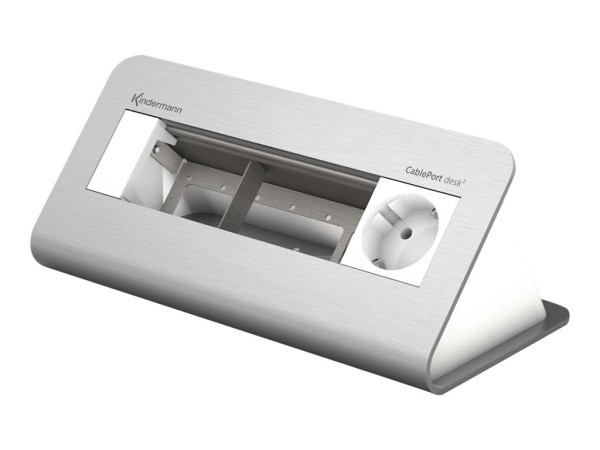 KINDERMANN KINDERMANN CablePort desk² 80 4-fold - Steckdosengehäuse - Oberfläche montierbar - Strom - eloxierte