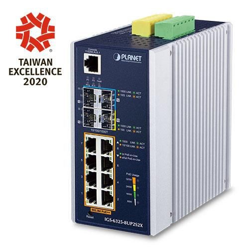 PLANET TECHNOLOGY PLANET TECHNOLOGY PLANET Industrial 8-Port L3 1000T + 2 1000X SFP + 2 10 SFP+