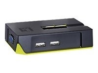 LEVELONE LEVEL ONE LevelOne KVM-Switch 2 PC VGA+USB+Audio Black Edition