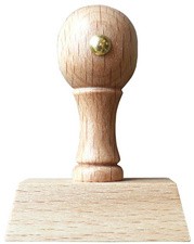 Schmorrde Holzstempel 2-zeilig, mit Kugelgriff