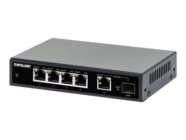 INTELLINET INTELLINET 5-Port Gigabit PoE+ Switch 1SFP91W