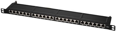 LogiLink 19" Patch Panel Kat.6, 24-Ports, schwarz, 0,5 HE